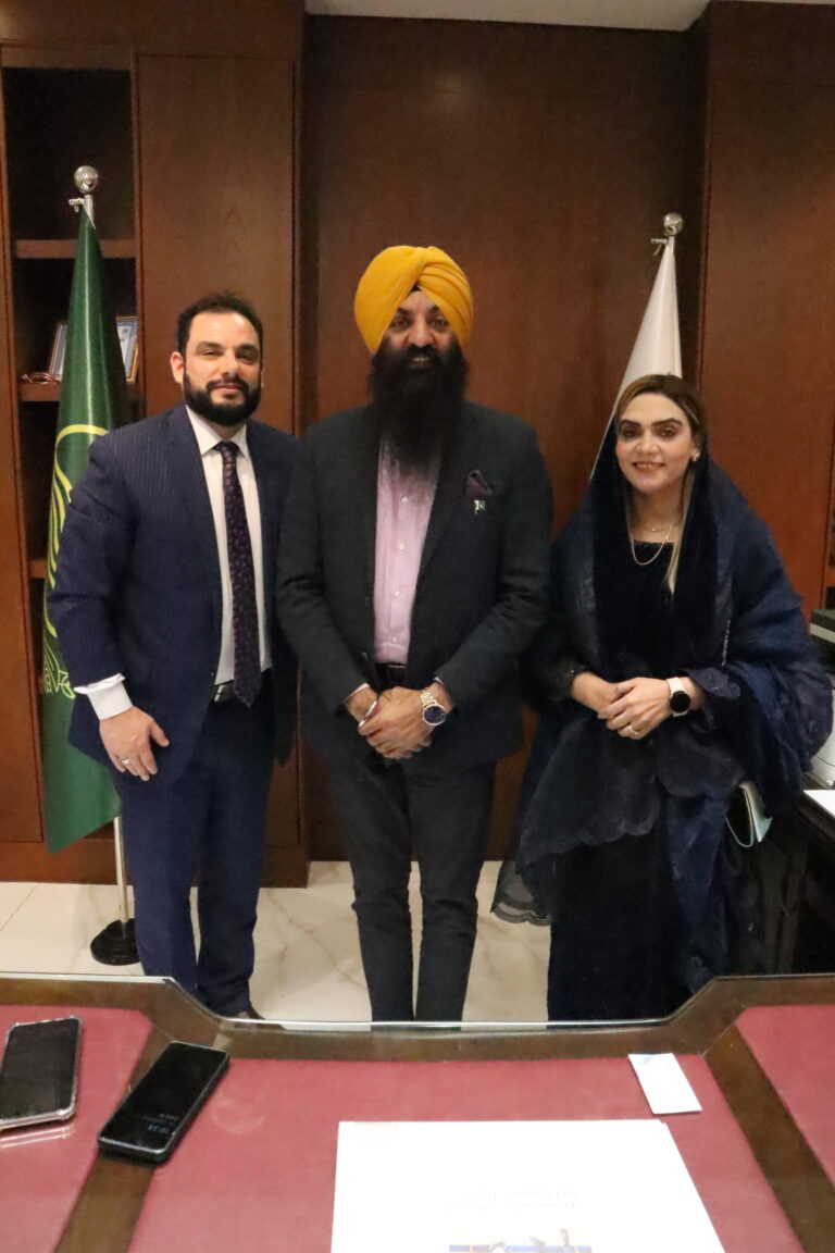 Global Freedom Mission representatives with Sardar Ramesh Singh Arora during a meeting in Punjab, Pakistan.